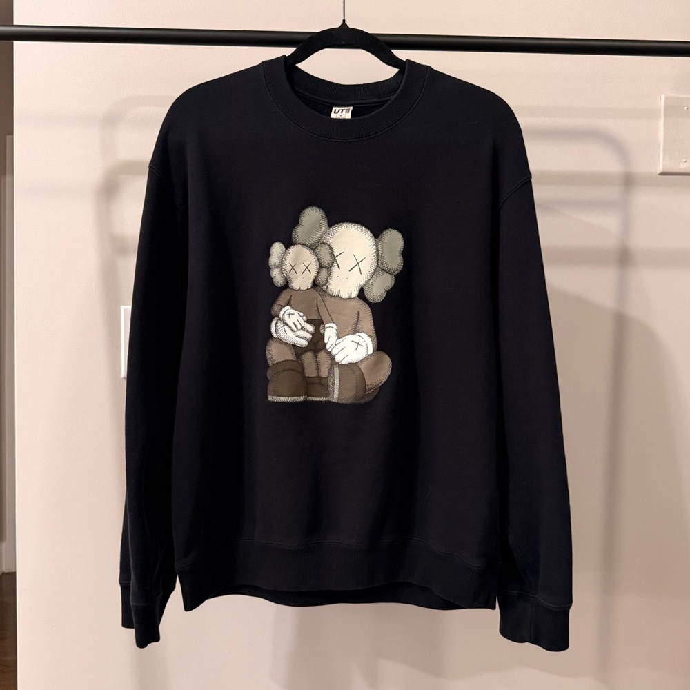 Uniqlo x Kaws Black Crewneck Sweater with Graphic